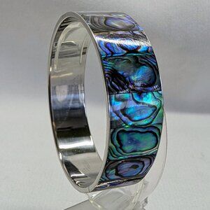 Abalone Shell Inlay Bangle Bracelet